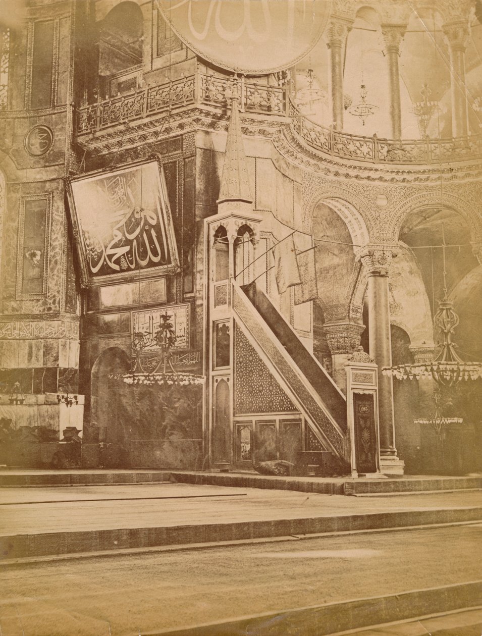 Hagia Sofian sisustus, Istanbul, Turkki, 1800-luku. tekijältä Unbekannt
