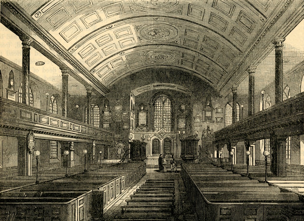 Kensingtonin kirkon sisätilat, 1850, n. 1876. tekijältä Unbekannt