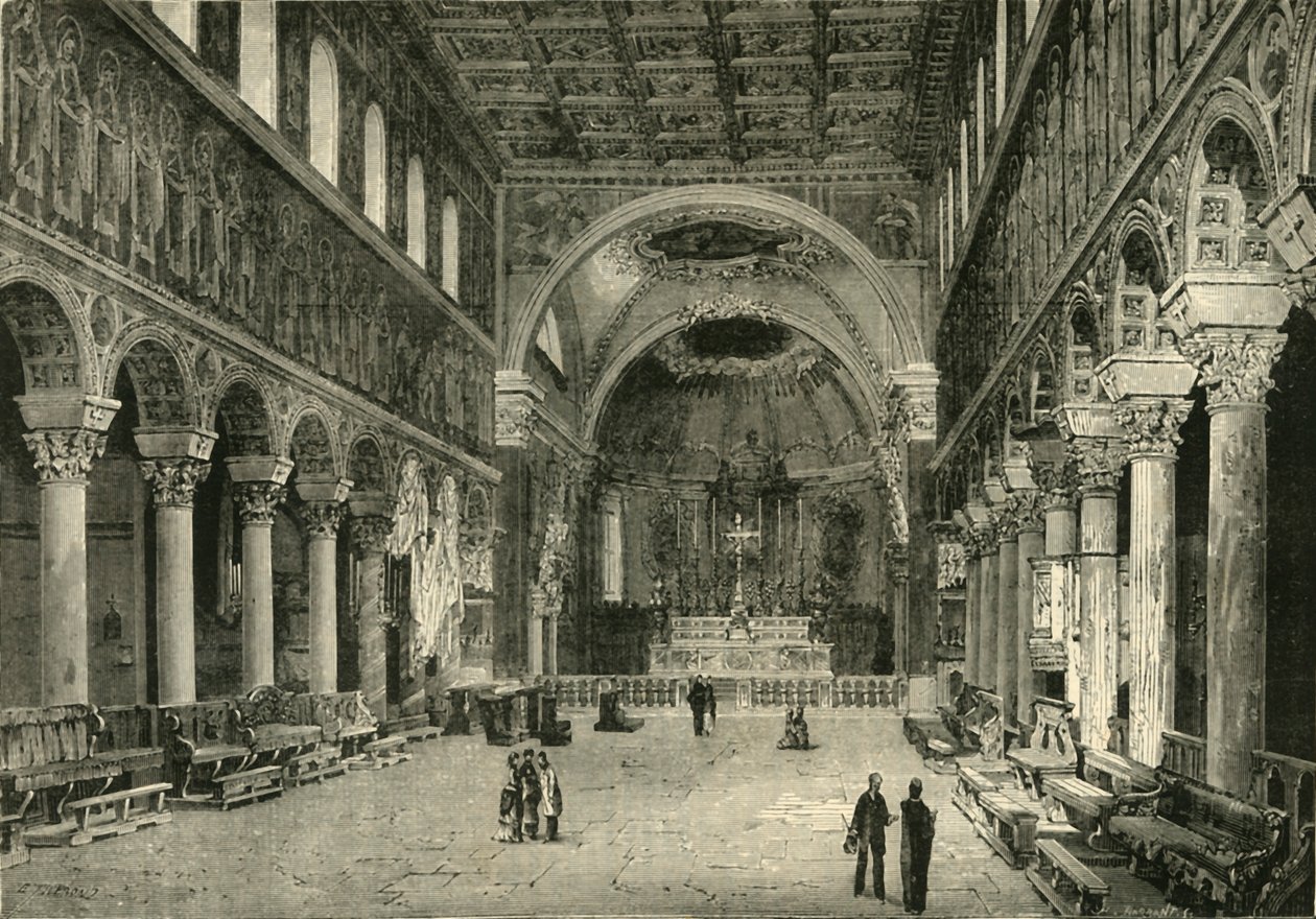 San Apollinare Nuovon sisätilat, Ravenna, 1890. tekijältä Unbekannt