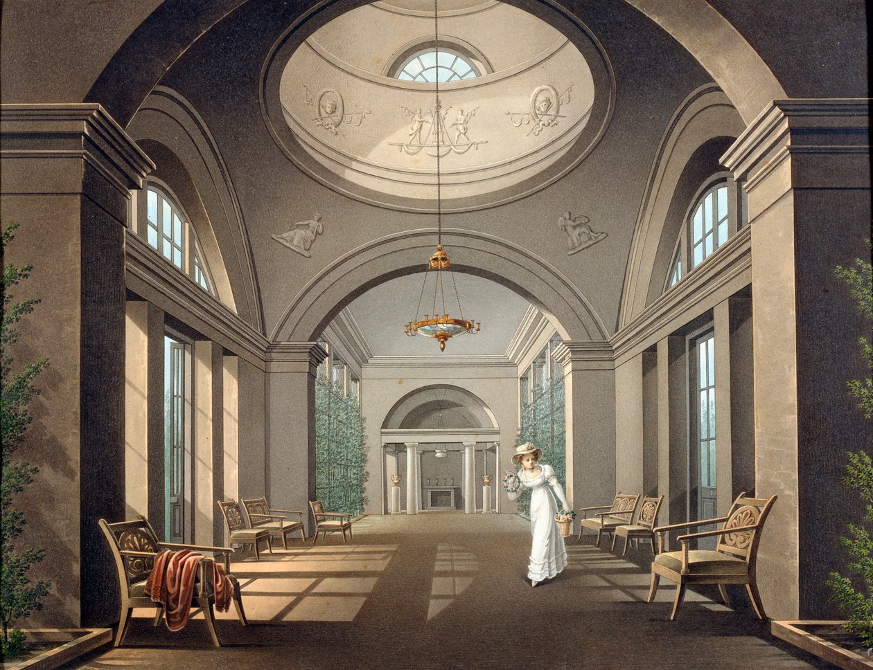 Lintutarhan sisustus Pavlovskin palatsissa, 1800-luvun puoliväli tekijältä Unbekannt