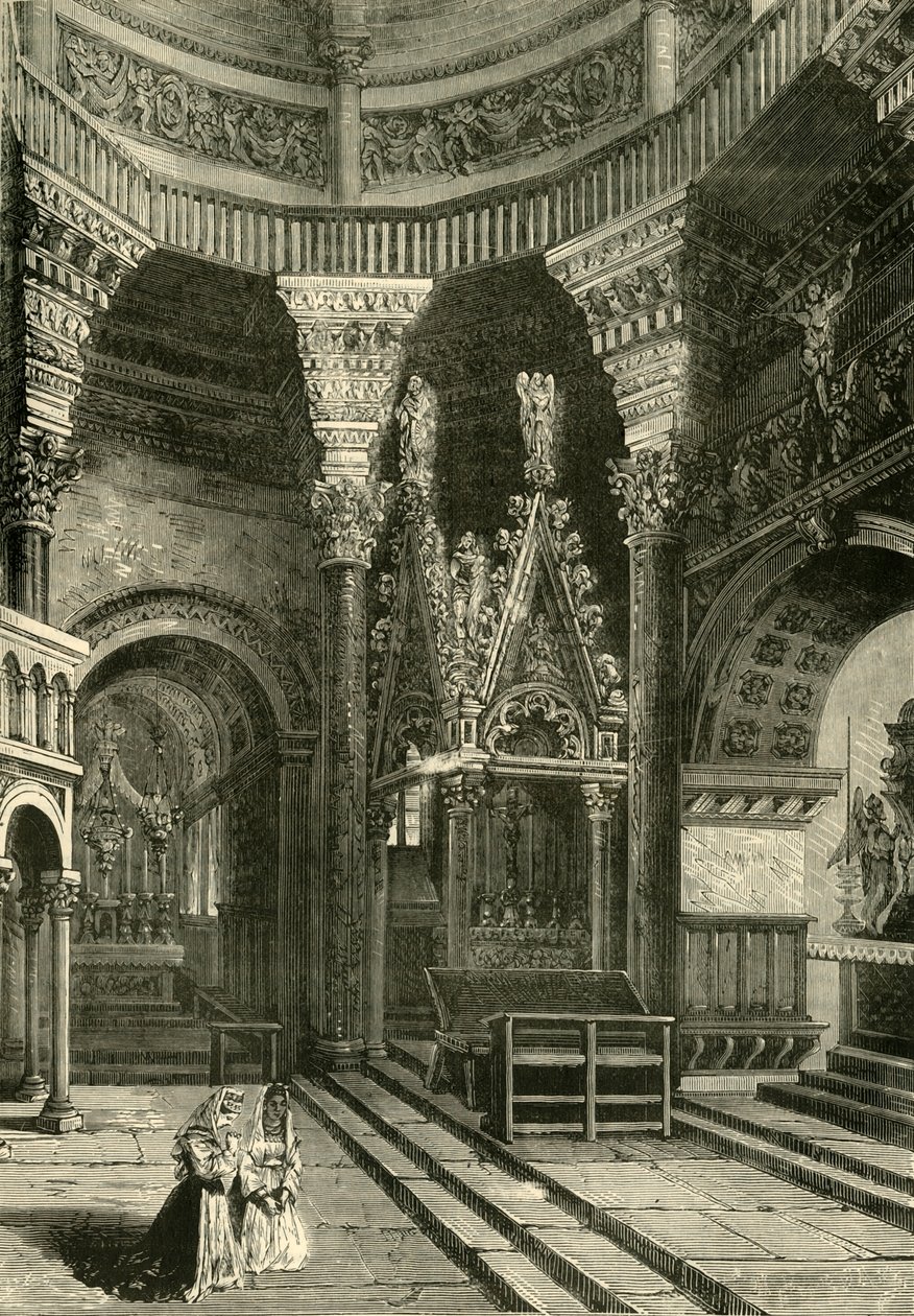 Spalatron katedraalin sisustus, entinen Diocletianuksen palatsin temppeli, 1890. tekijältä Unbekannt