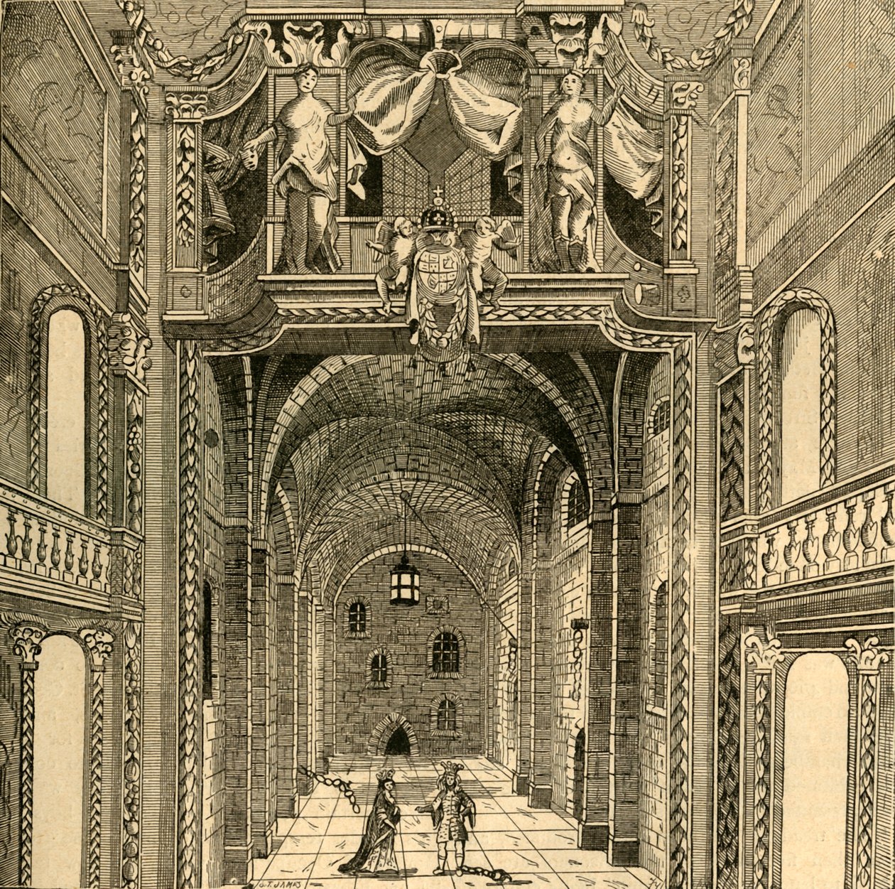 Dukes-teatterin sisustus, c1673, 1897. tekijältä Unbekannt