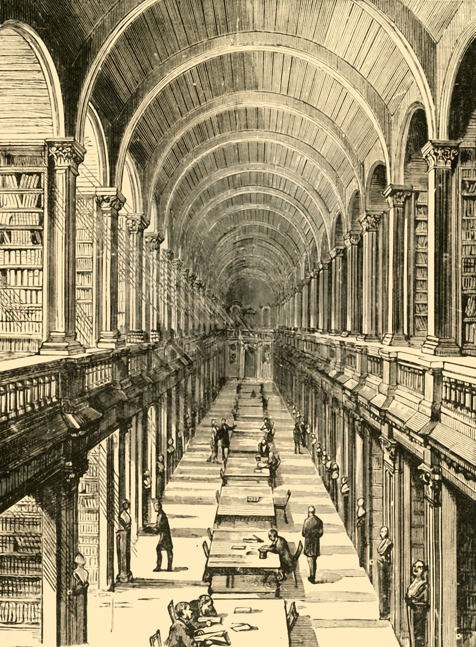 Kirjaston sisustus, Trinity College, 1898. tekijältä Unbekannt