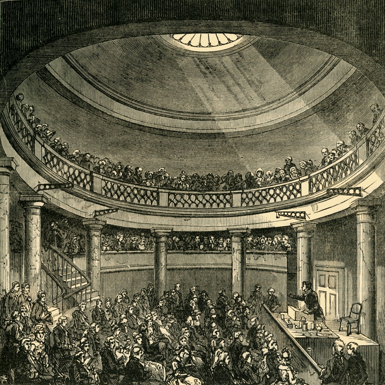 Rotundan sisätilat, Blackfriars Road, 1820, n. 1878. tekijältä Unbekannt
