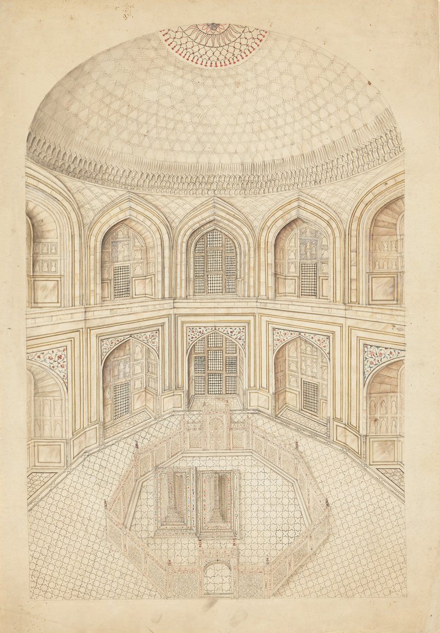 Taj Mahal -mausoleumin sisustus, 1800-luvun alku. tekijältä Unbekannt