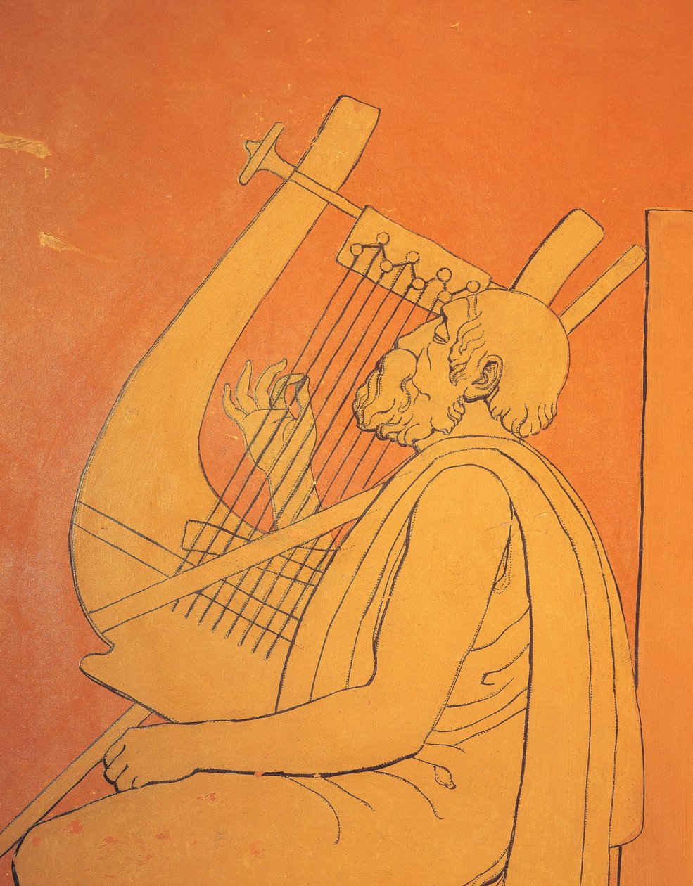Sisäkuva koristeellisista figuratiivisista piirustuksista miespuolisesta symbolisesta kuvauksesta muinaisesta Kreikasta ruokasalissa Holmwoodissa, Glasgow
