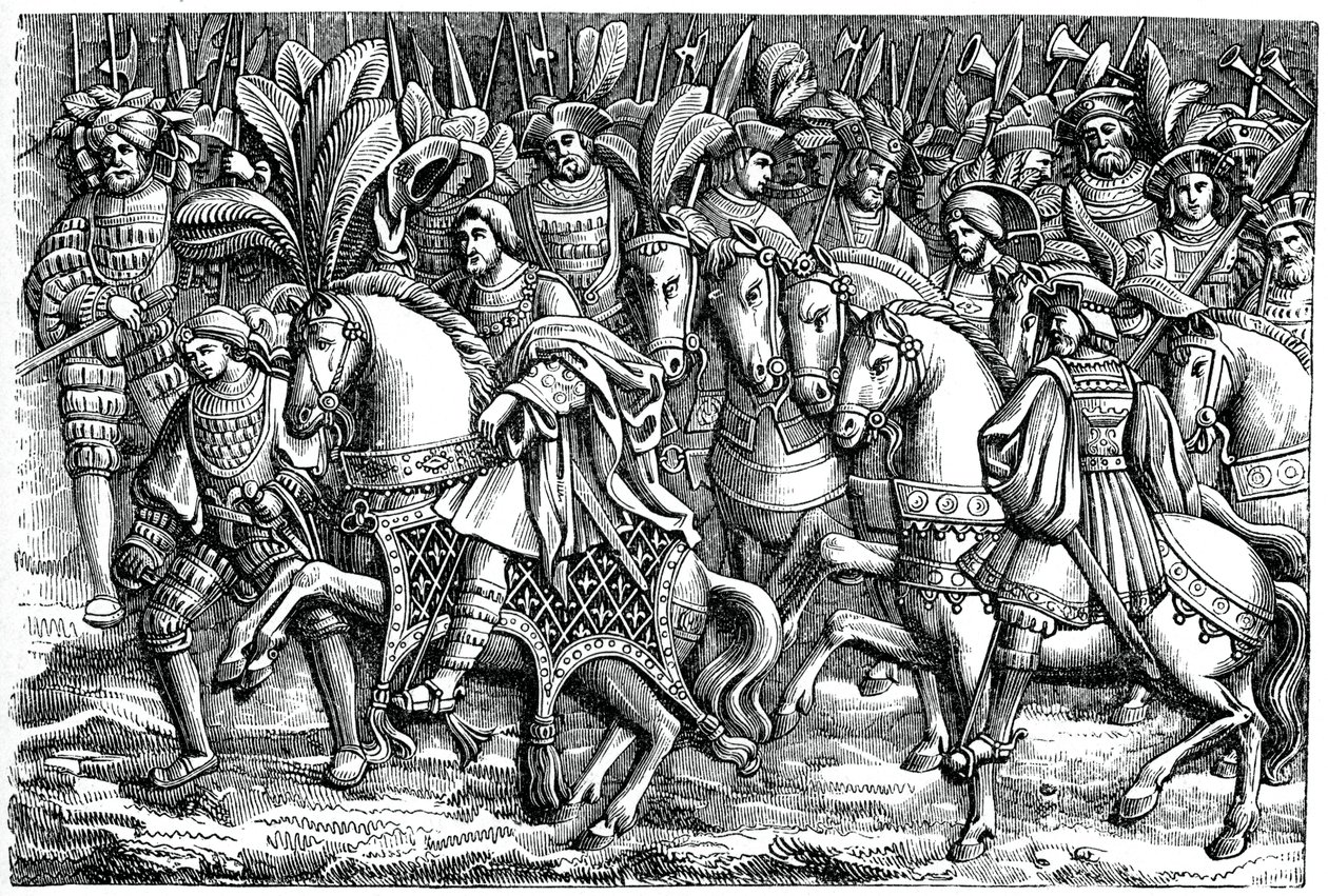 Francis I:n ja Henrik VIII:n haastattelu kultakankaan kentällä, 1520, 1870 tekijältä Unbekannt