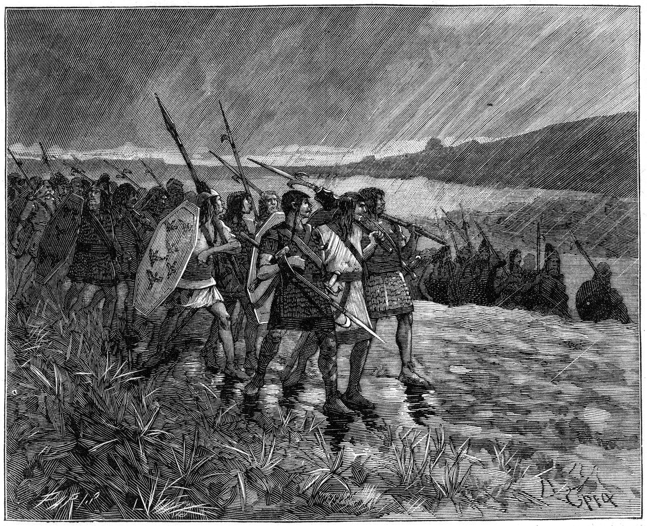 Alaanien tai visigoottien hyökkäys, Gallia, 500-luvun alku 1882-1884 tekijältä Unbekannt