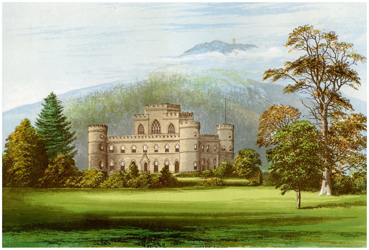 Inverarayn linna, Argyllshire, Skotlanti, Argyllin herttuan koti, c1880 tekijältä Unbekannt