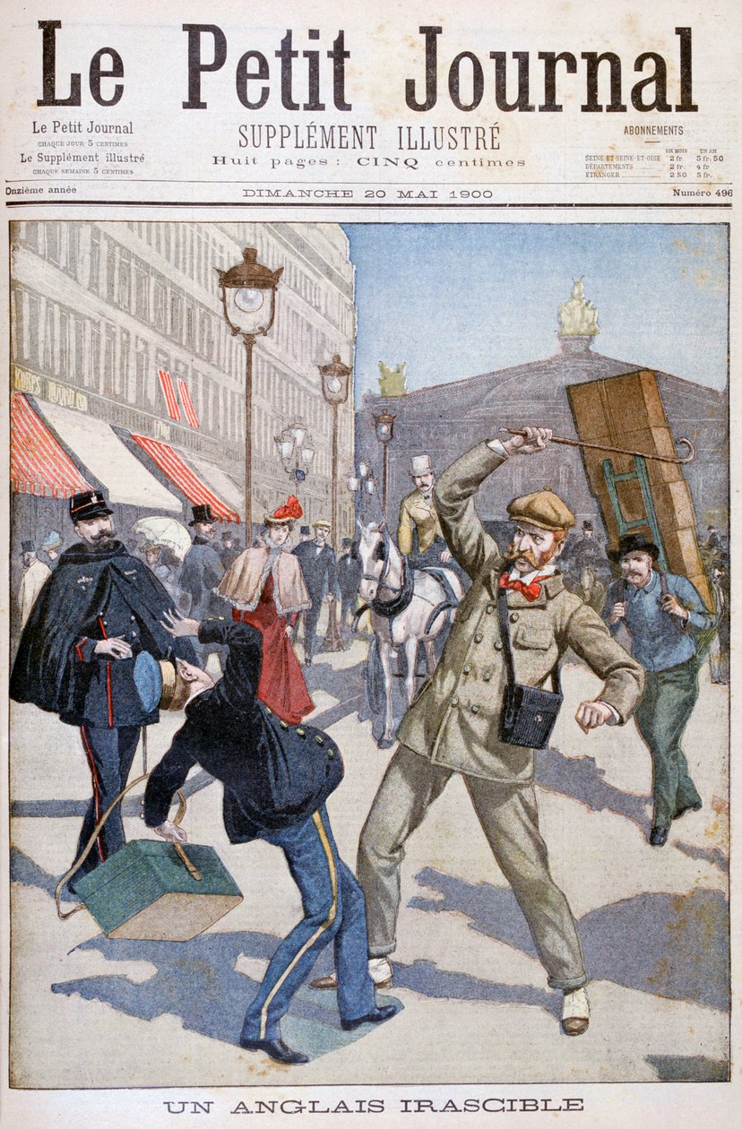 Irascible englantilainen turisti, Pariisi, 1900 tekijältä Unbekannt