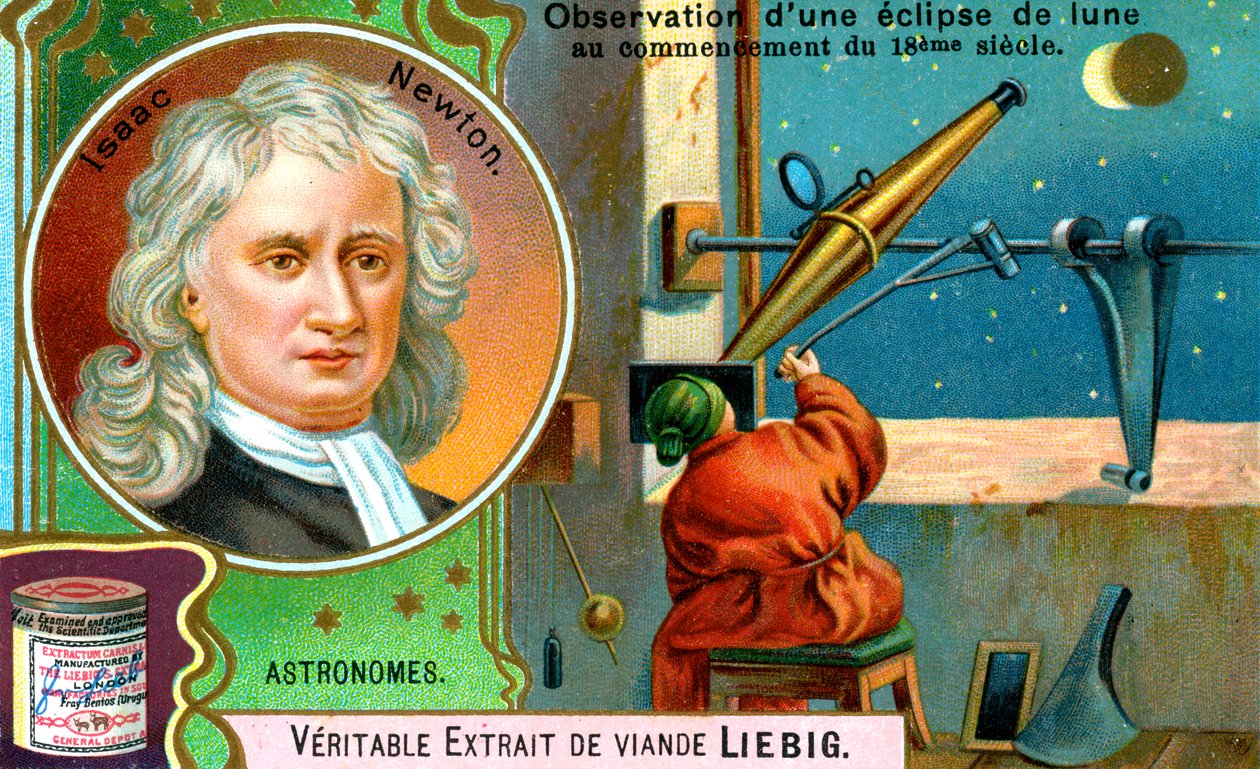 Isaac Newton, englantilainen matemaatikko, tähtitieteilijä ja fyysikko, vuonna 1900 tekijältä Unbekannt