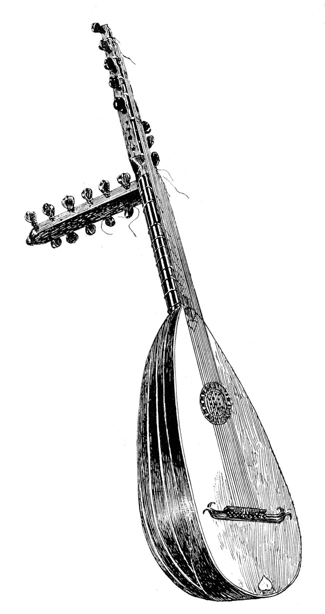Italialainen theorbo, 1500-luku, 1901 tekijältä Unbekannt