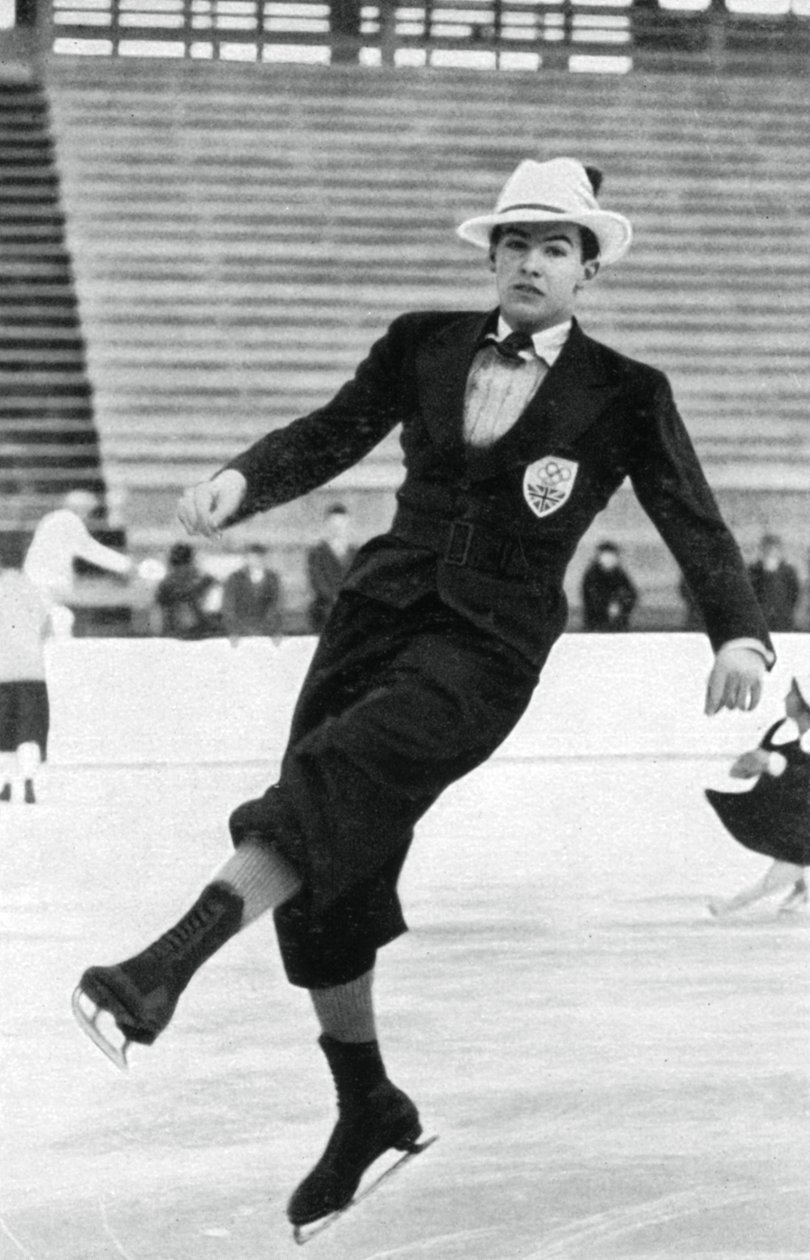 Jack Dunn, brittiläinen taitoluistelija, talviolympialaiset, Garmisch-Partenkirchen, Saksa, 1936 tekijältä Unbekannt