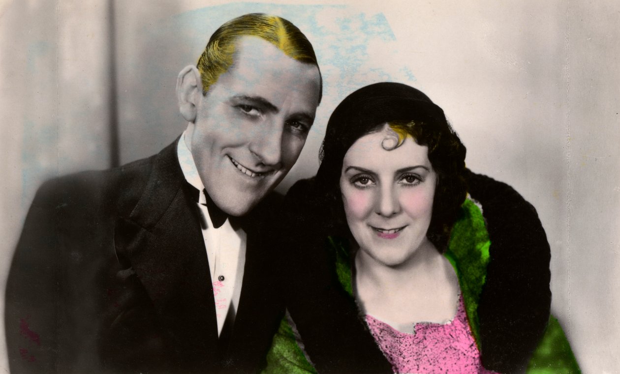 Jack Hulbert 1892-1978 ja hänen vaimonsa Cicely Courtneidge 1893-1980, englantilaiset näyttelijät, 1900-luku tekijältä Unbekannt
