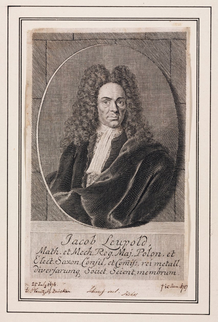 Jacob Leupold, saksalainen fyysikko ja koneinsinööri, n. 1700 tekijältä Unbekannt