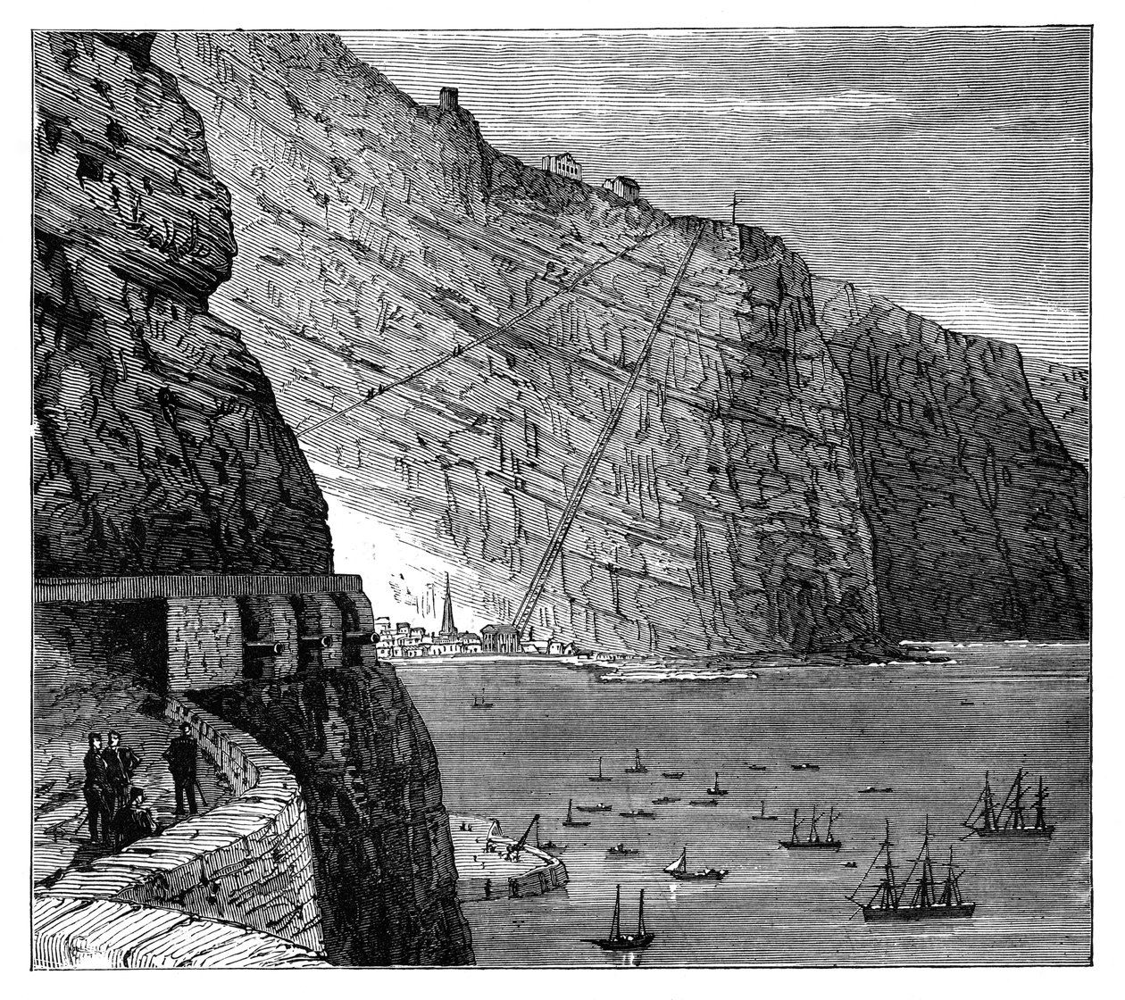 Jacobs Ladder johtaa Mundens Battery, Jamestown, Saint Helena, 1890 tekijältä Unbekannt