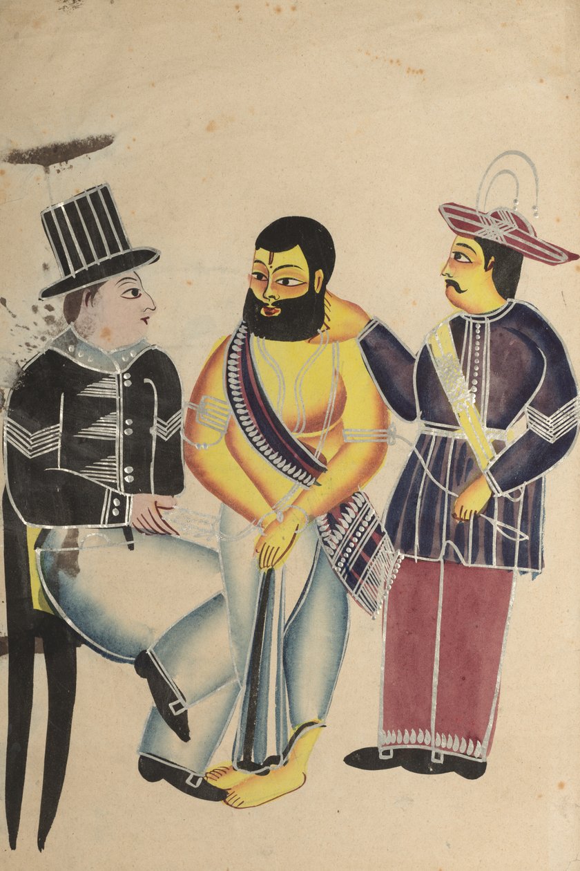 Vanginvartija vastaanottamassa Tarakeshwarin Mahanttia vankilassa, 1800-luku. tekijältä Unbekannt