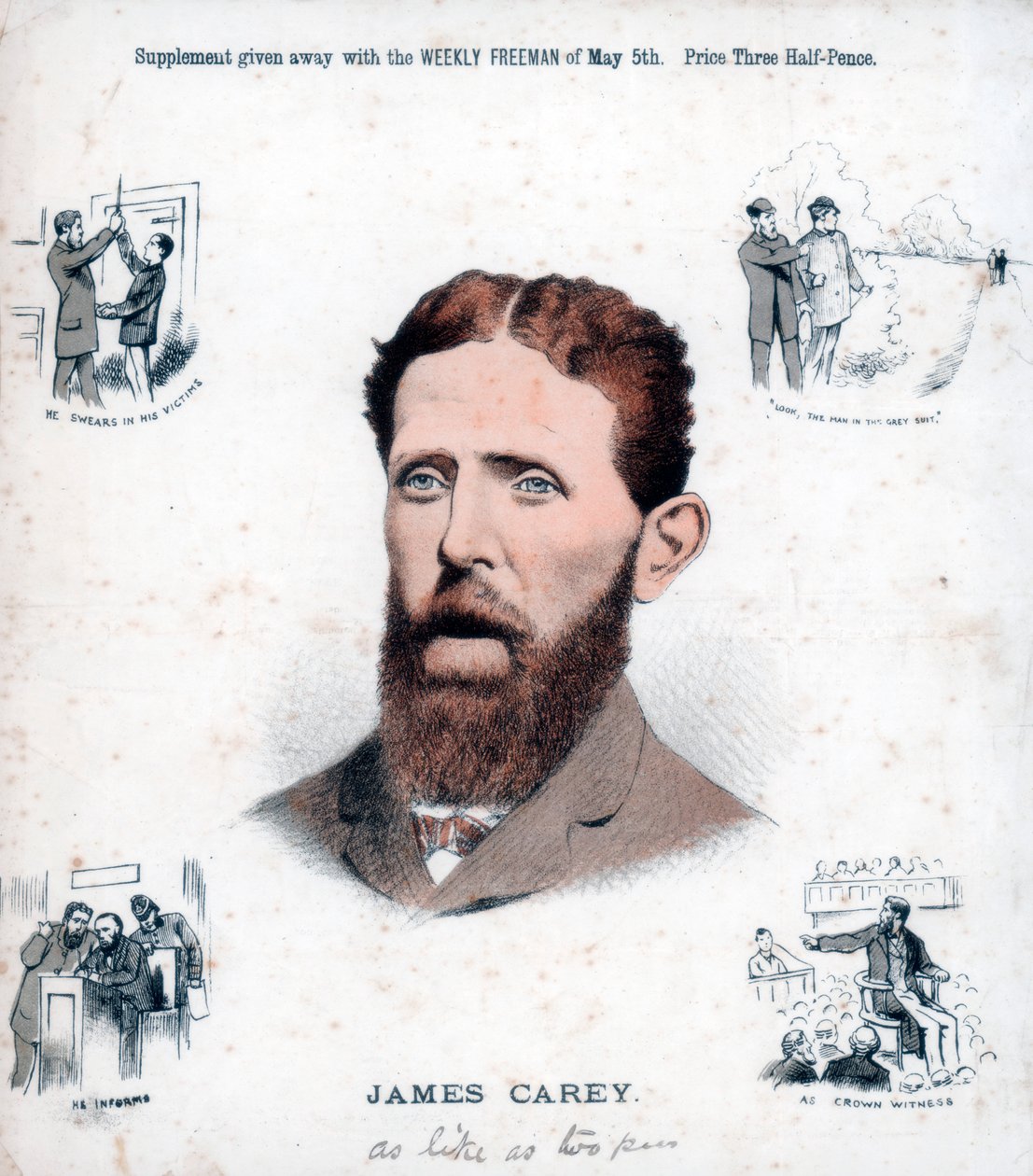 James Carey, irlantilainen republikaani ja tiedottaja, 1883 tekijältä Unbekannt