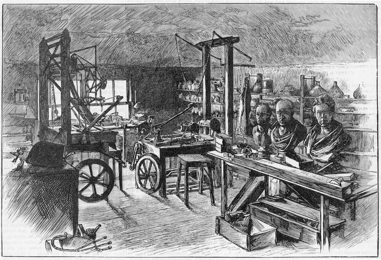 James Wattsin työpaja Heathfield Hallissa Birminghamissa, 1886 tekijältä Unbekannt