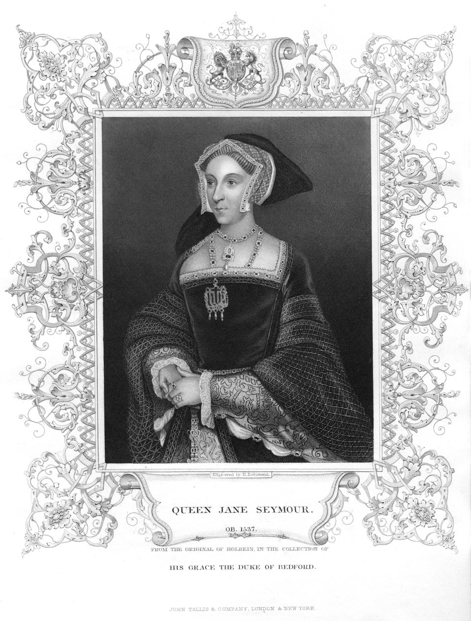 Jane Seymour, Henry VIII:n kolmas vaimo, v.1536, 1800-luku tekijältä Unbekannt
