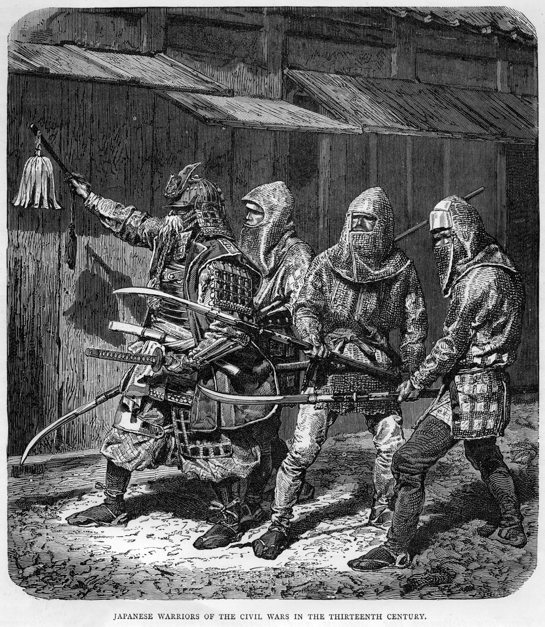 Japanilaiset sisällissotien soturit 1300-luvulla, c1875 tekijältä Unbekannt