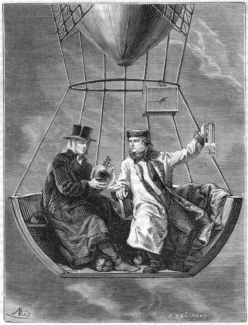 Jean Baptiste Biot ja Joseph Louis Gay-Lussac, ranskalaiset tiedemiehet, 1804 1870 tekijältä Unbekannt