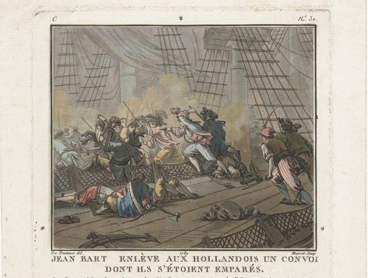 Jean Bart Texelin taistelussa 29. kesäkuuta 1694 1789. tekijältä Unbekannt