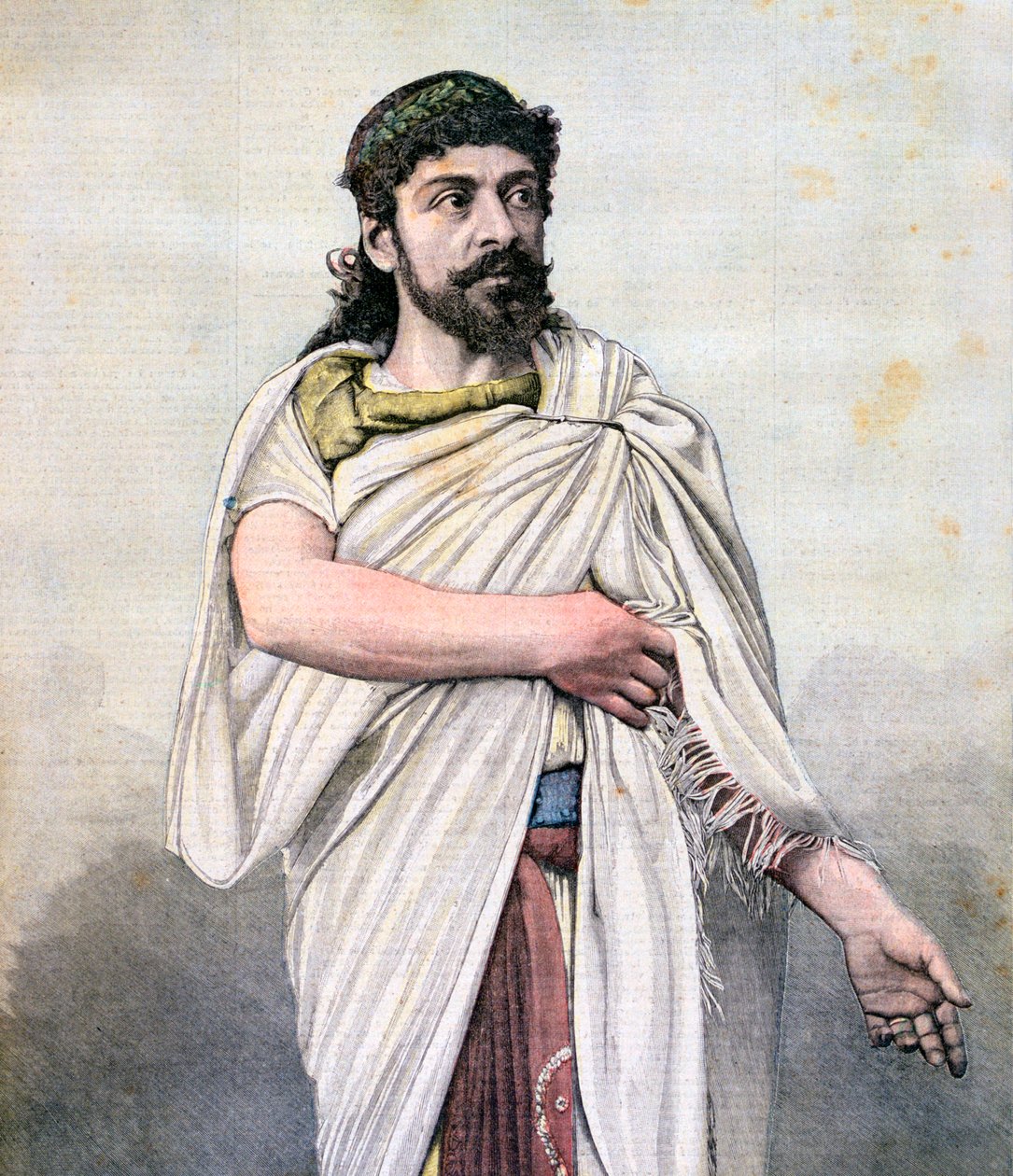 Jean Mounet-Sully Oidipuksena elokuvassa Oedipe Roi, Comedie Francaise, 1892 tekijältä Unbekannt