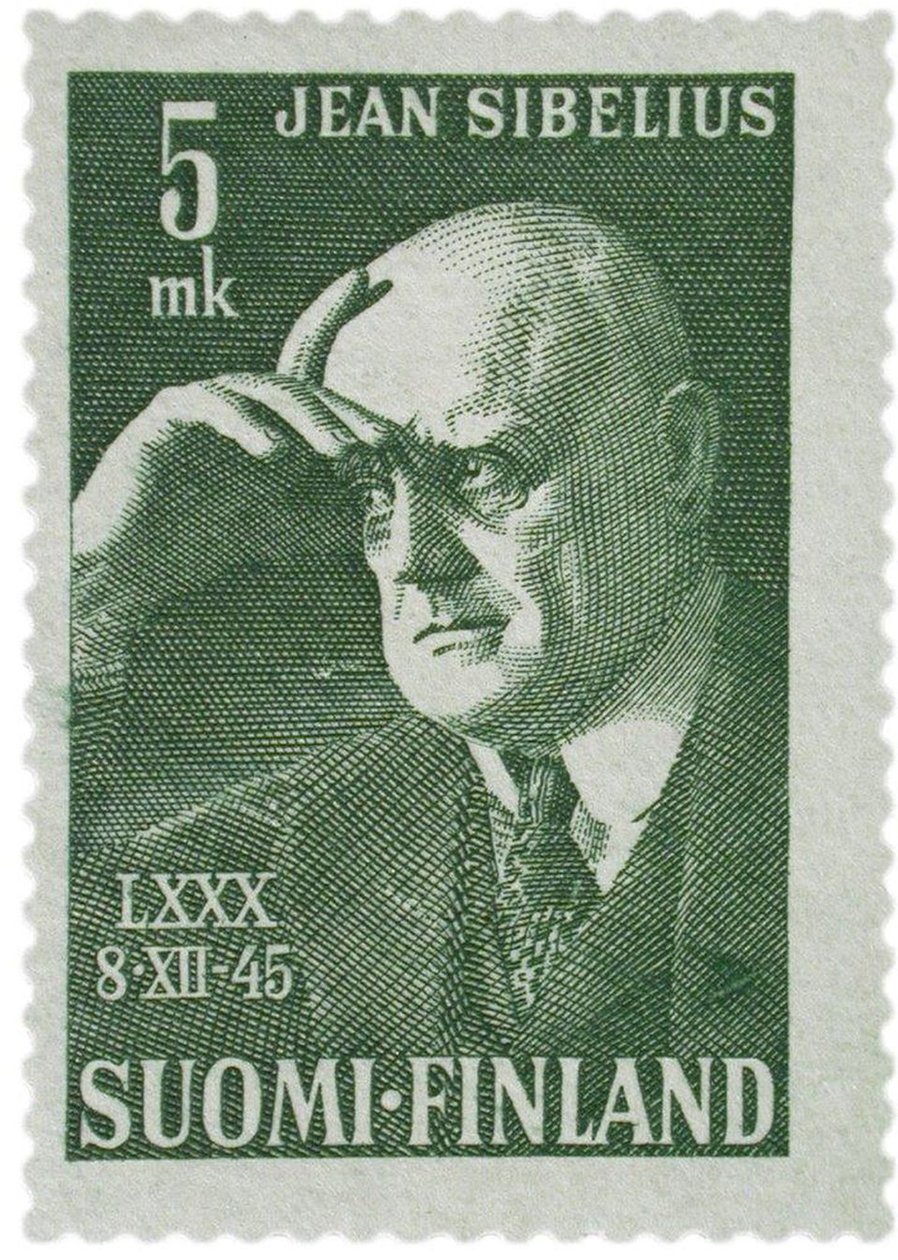 Jean Sibelius -postimerkki, 1945 tekijältä Unbekannt