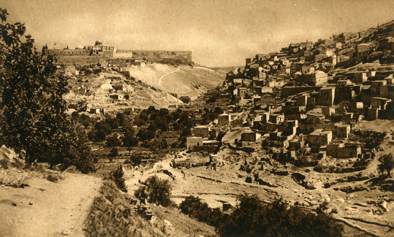 Jerusalem - Kidronin laakso, Siloam ja kaupunginmuuri, c1918-c1939. tekijältä Unbekannt
