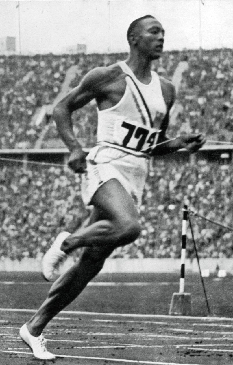 Jesse Owens 100 metrin päässä Berliinin olympialaisissa 1936 tekijältä Unbekannt