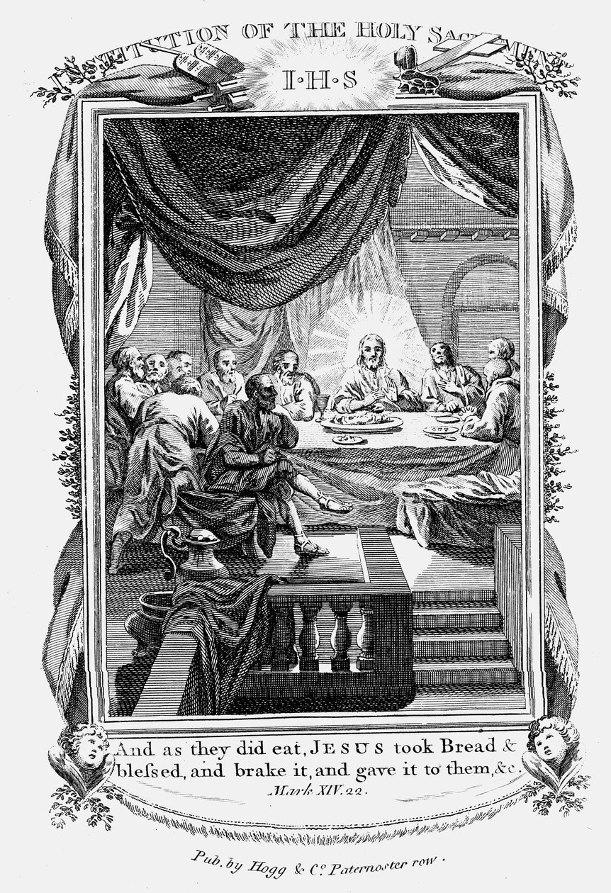 Jeesus ja hänen opetuslapsensa viimeisellä ehtoollisella vuonna 1804 tekijältä Unbekannt