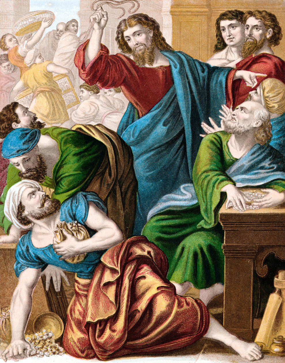 Jeesus ja rahanvaihtajat, 1860 tekijältä Unbekannt