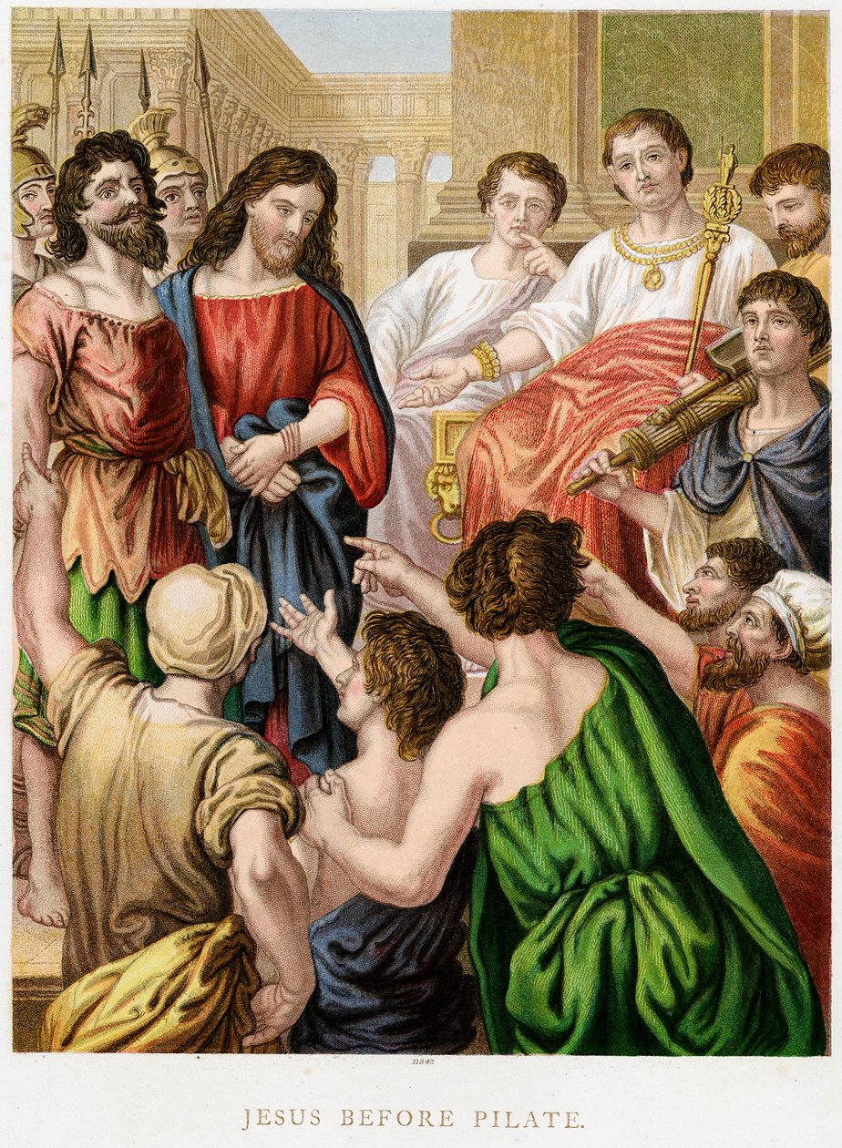 Jeesus Pilatuksen edessä, 1800-luvun puoliväli tekijältä Unbekannt