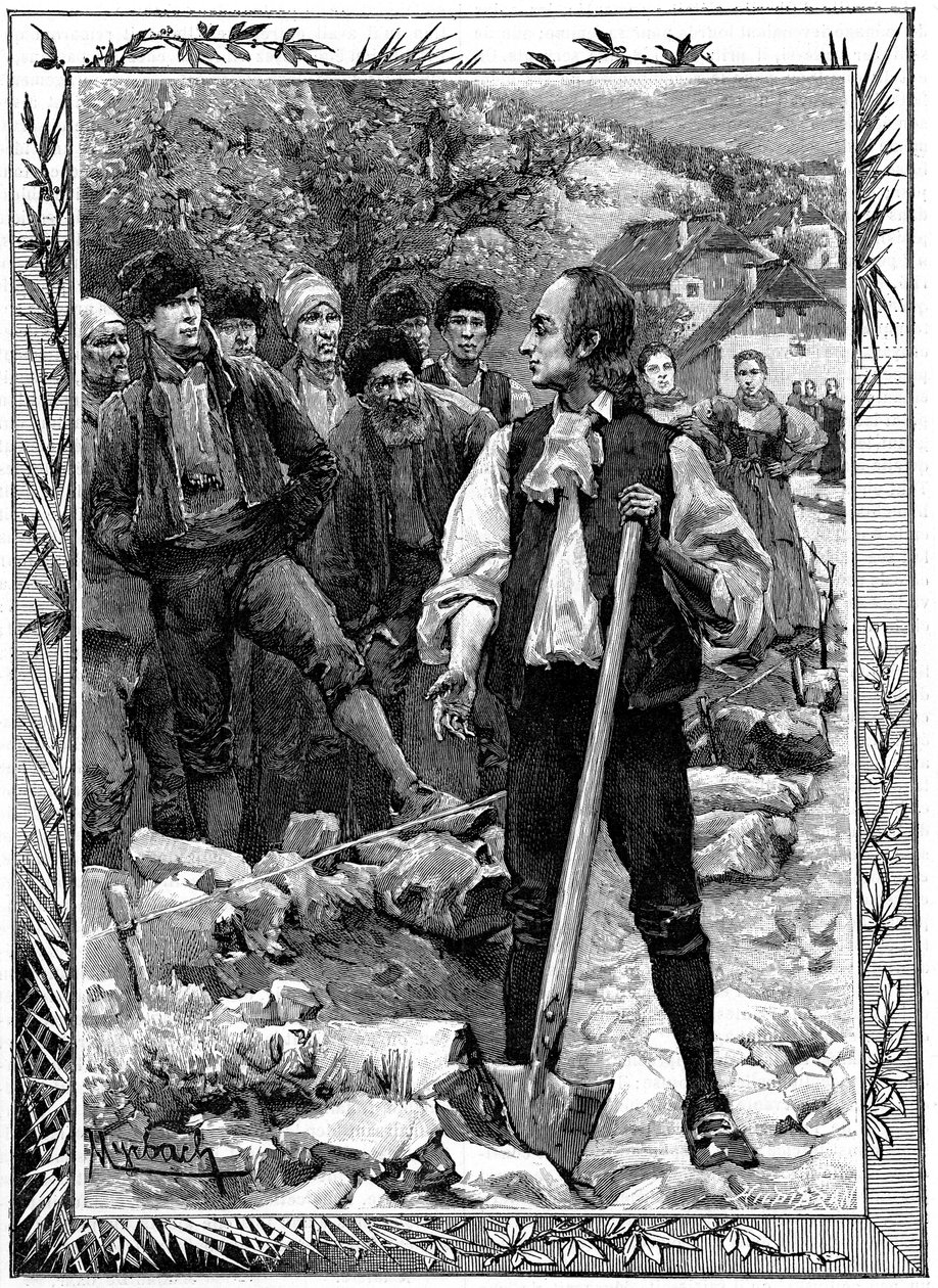 Johann Friedrich Oberlin, luterilainen hyväntekijä, 1800 c1880 tekijältä Unbekannt