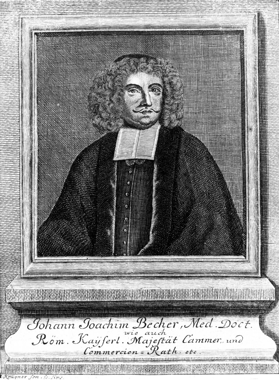Johann Joachim Becher, saksalainen lääkäri ja kemisti, n. 1670-luku tekijältä Unbekannt