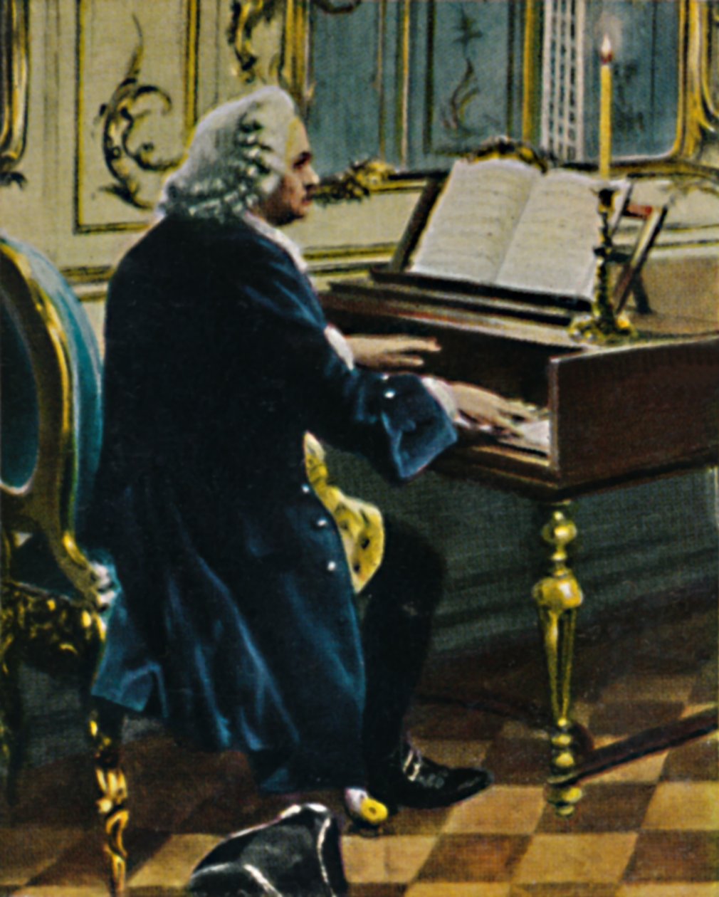 Johann Sebastian Bach 1685-1750. - Yksityiskohta Carl Röhlingin maalauksesta, 1934. tekijältä Unbekannt