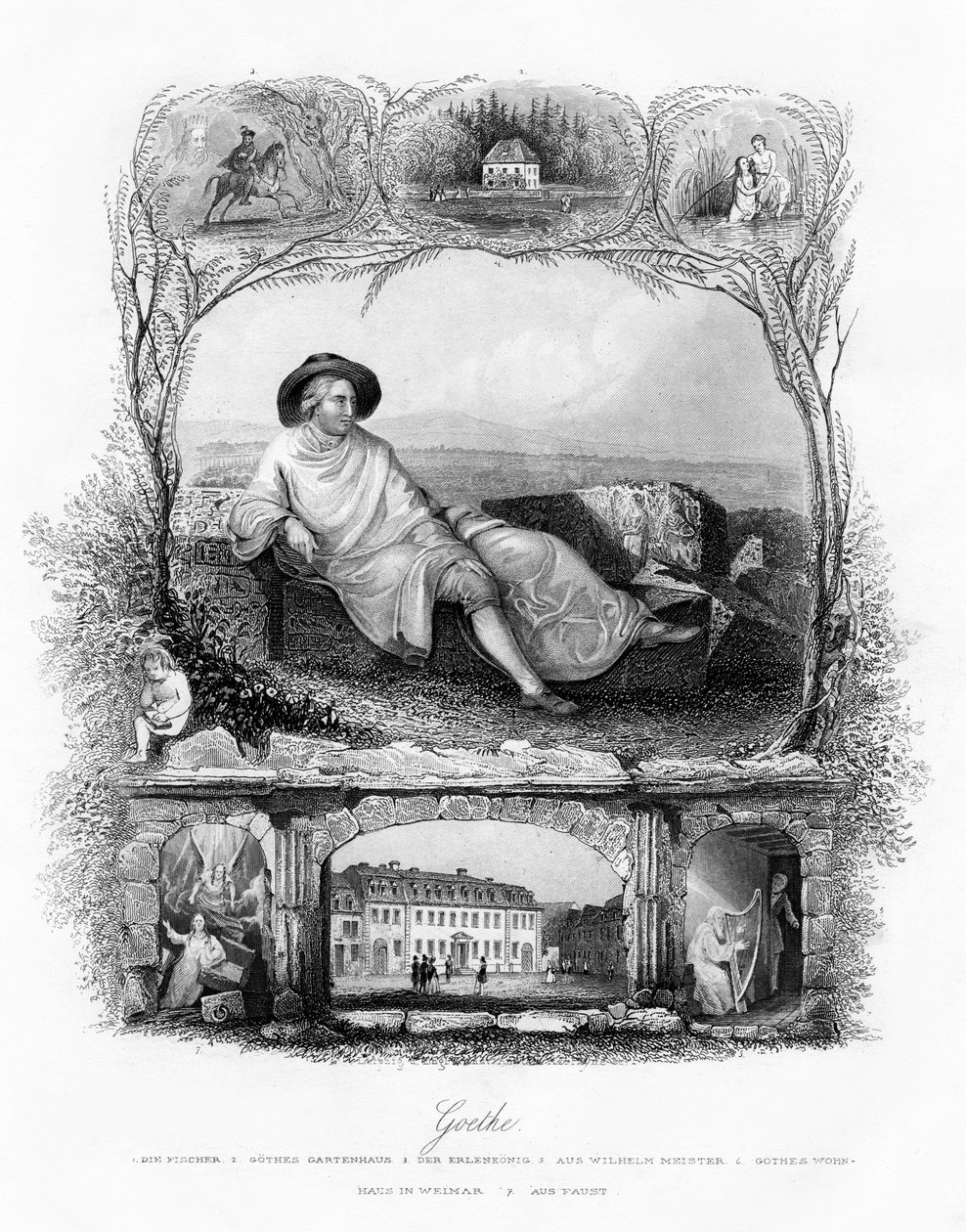 Johann Wolfgang von Goethe, saksalainen runoilija, näytelmäkirjailija ja tiedemies, 1800-luku tekijältä Unbekannt