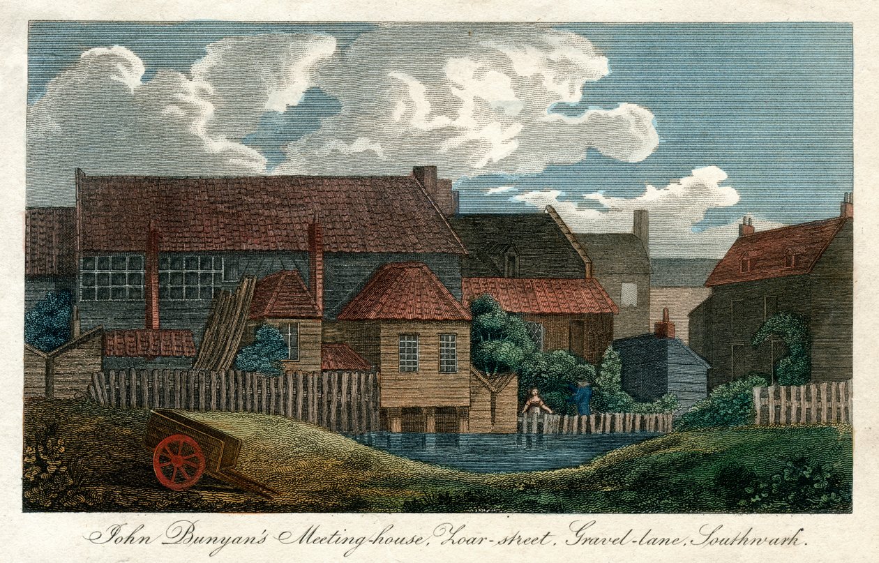John Bunyansin kokoustalo, Zoar-street, Gravel-Lane, Southwark, Lontoo, 1814 tekijältä Unbekannt