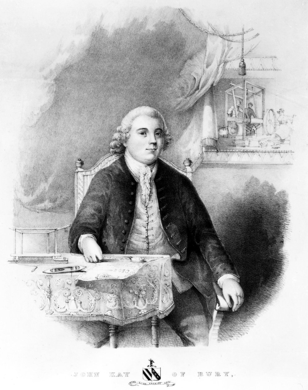 John Kay, englantilainen keksijä, n. 1755 tekijältä Unbekannt