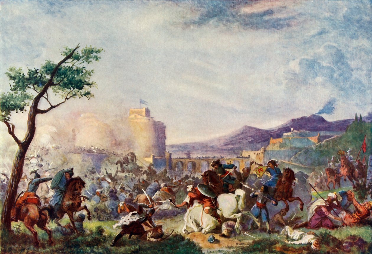 John Sobieski Wienin helpotuksessa, 1683, n. 1915. tekijältä Unbekannt