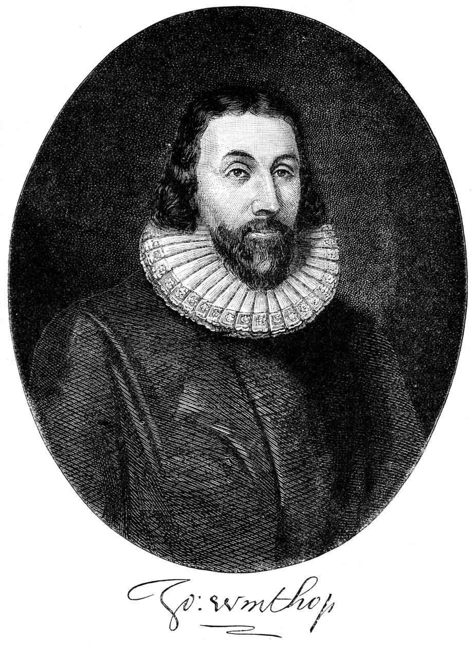 John Winthrop, englantilainen puritaaninen uudisasukkaat Amerikassa, 1600-luvulta 1880 tekijältä Unbekannt