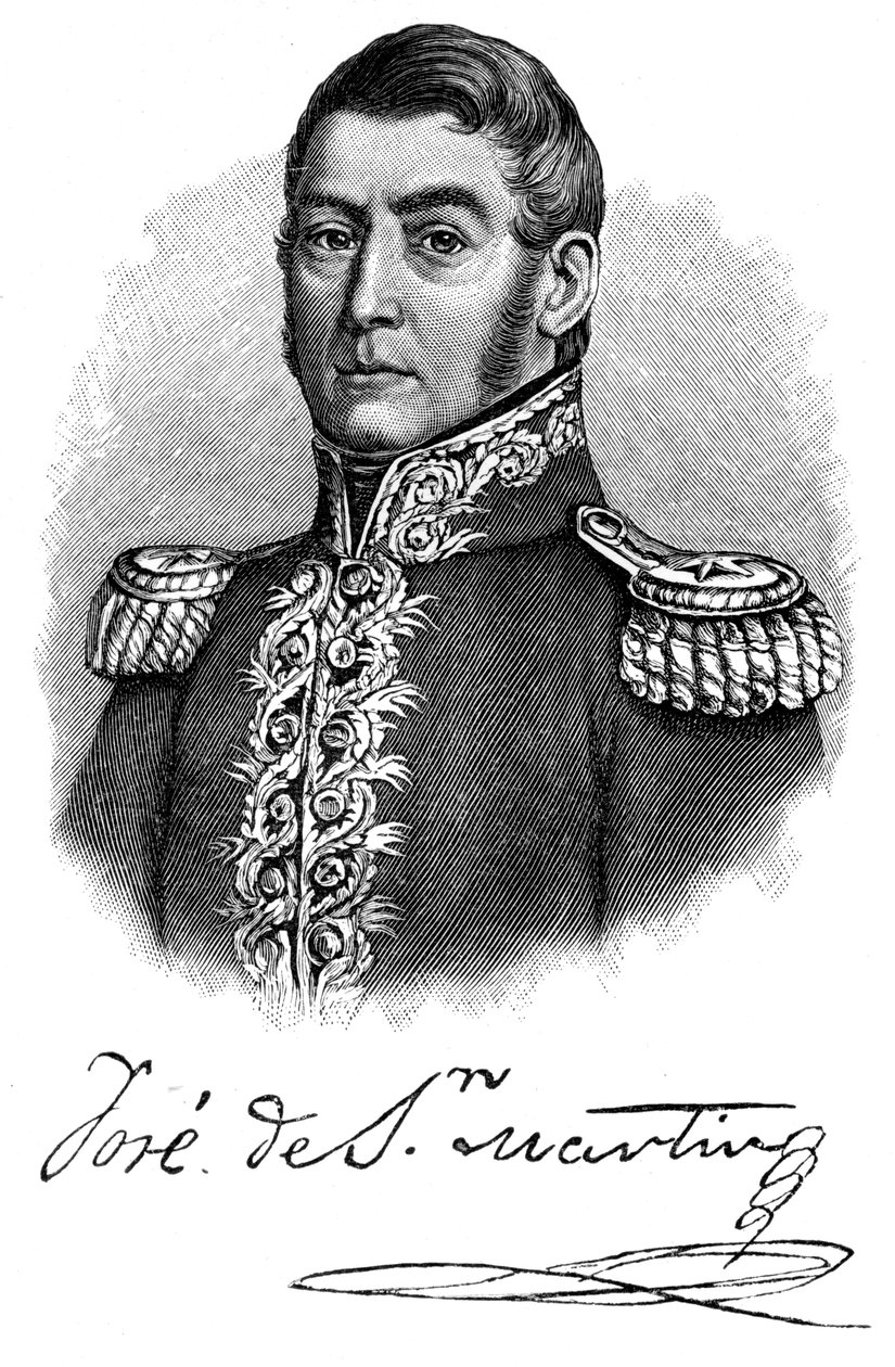 Jose de San Martin, 1800-luvun argentiinalainen kenraali ja itsenäisyysjohtaja, 1901 tekijältä Unbekannt