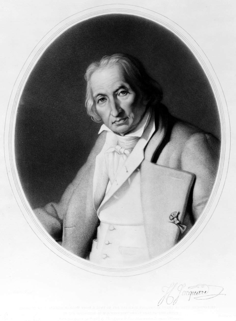Joseph Marie Jacquard, ranskalainen jacquard-kutomakoneen keksijä, n. 1840 tekijältä Unbekannt