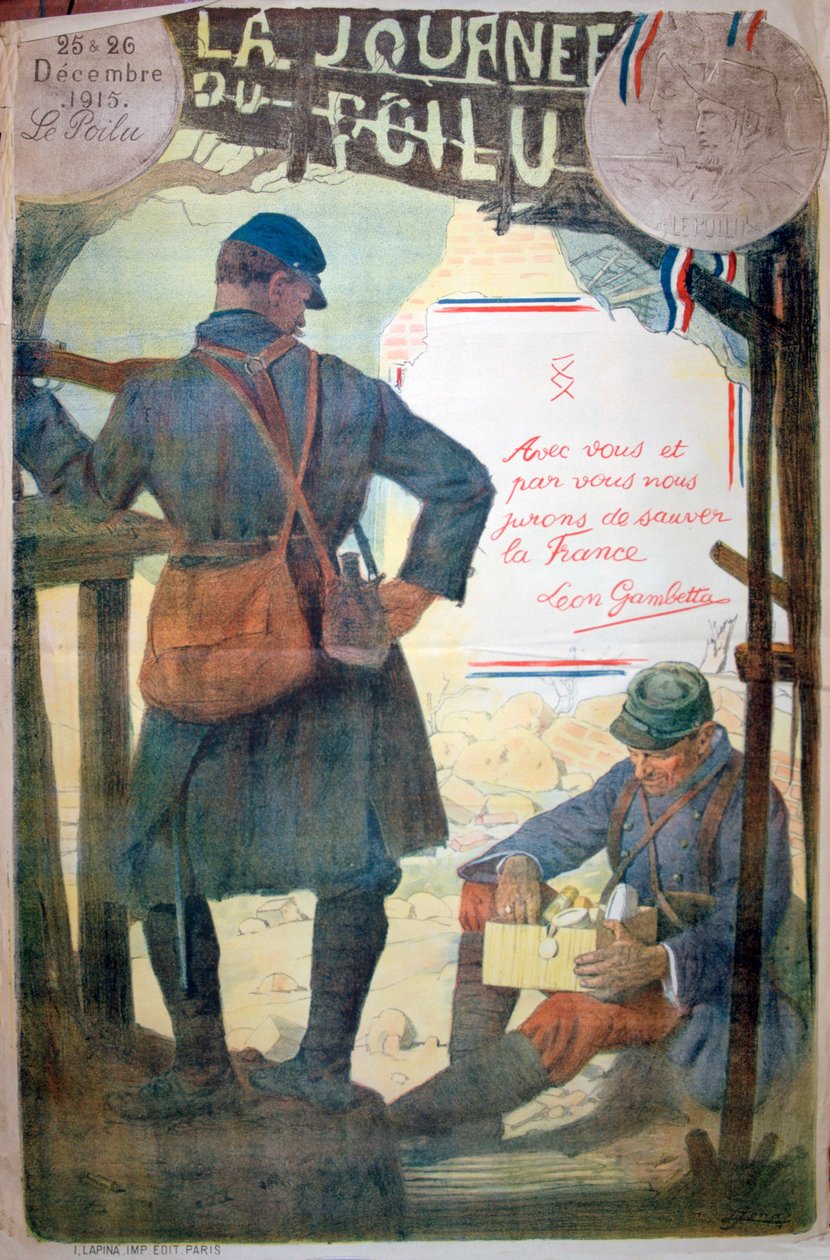 Hairy Day 25. ja 26. joulukuuta 1915, Ranskan ensimmäisen maailmansodan juliste, 1915 tekijältä Unbekannt