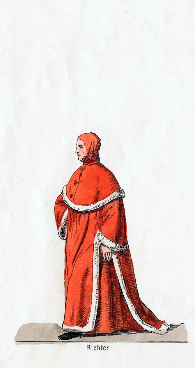 Tuomari, pukusuunnittelu Shakespearen näytelmään, Henry VIII, 1800-luku tekijältä Unbekannt