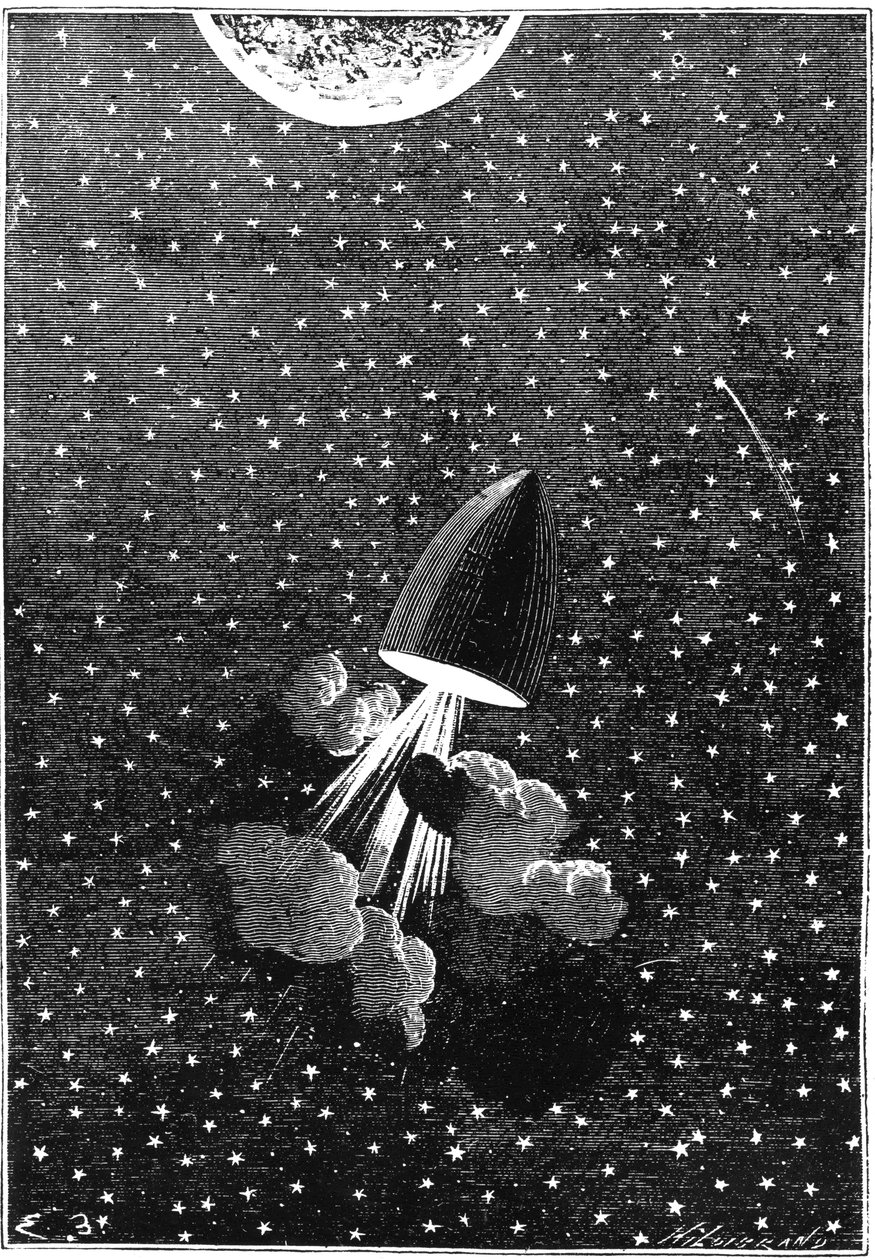 Jules Verne 1828-1905, Kuun ympärillä, 1865 tekijältä Unbekannt