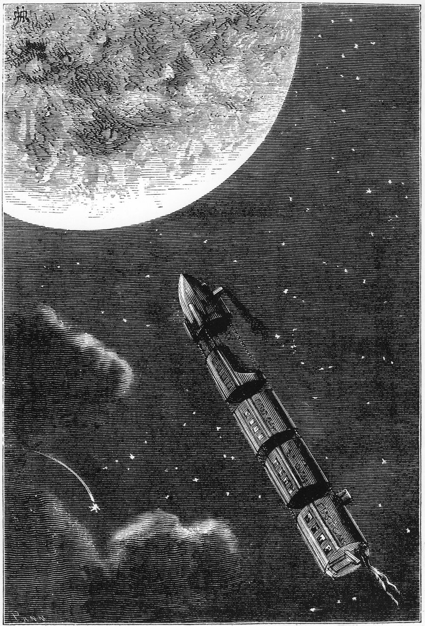 Jules Verne 1828-1905, Maasta kuuhun, 1865 tekijältä Unbekannt