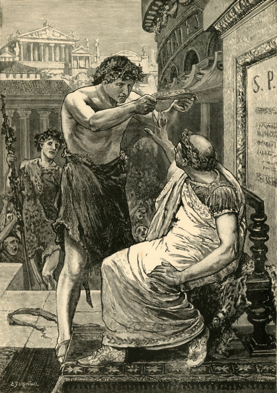 Julius Caesar kieltäytyy Antonyn tarjoamasta kruunusta, 1890. tekijältä Unbekannt