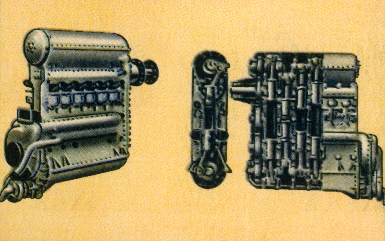 Junkers 700-800 hevosvoiman diesellentokoneen moottori, 1932. tekijältä Unbekannt